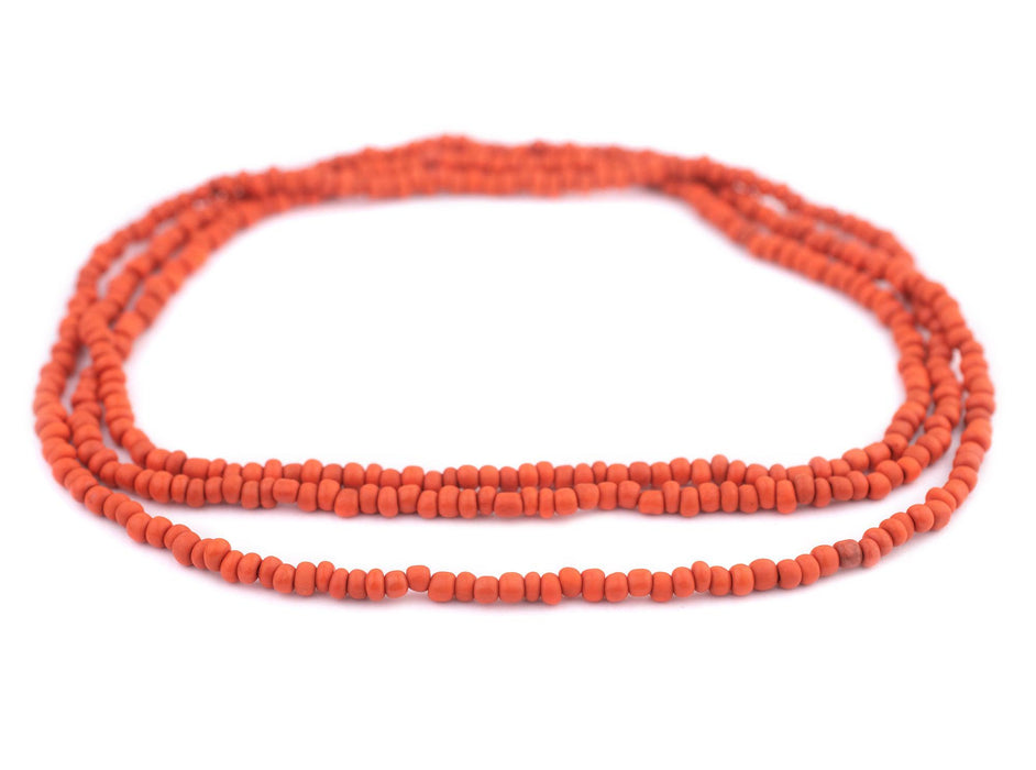 Papaya Orange Java Glass Seed Beads (4mm, 48" Strand) - The Bead Chest