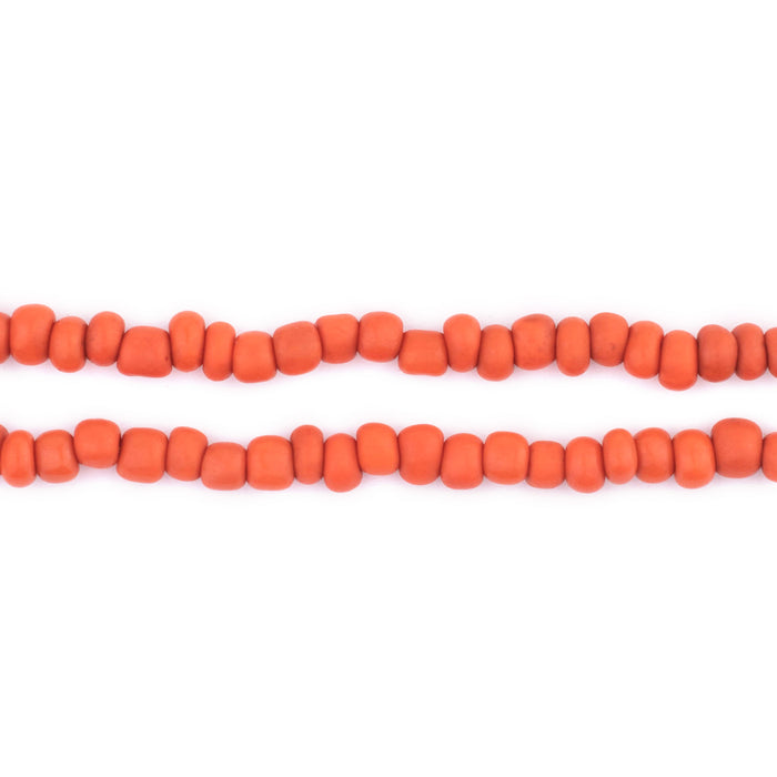 Papaya Orange Java Glass Seed Beads (4mm, 48" Strand) - The Bead Chest