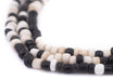 Black & White Java Glass Seed Beads (4mm, 48" Strand) - The Bead Chest