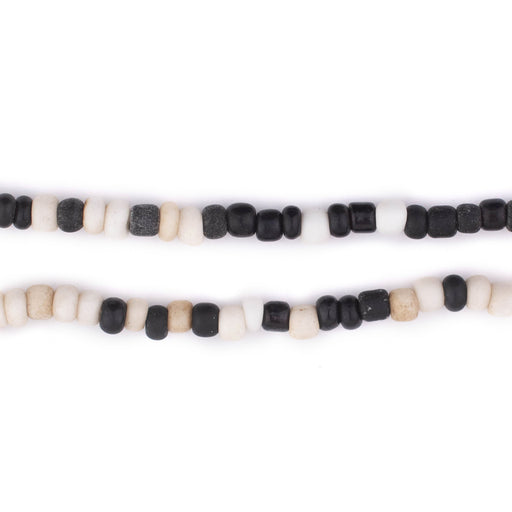 Black & White Java Glass Seed Beads (4mm, 48" Strand)