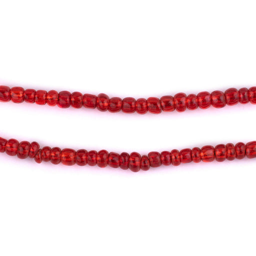 Translucent Red Ghana Glass Seed Beads - The Bead Chest