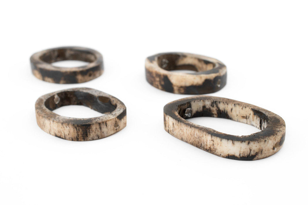 Grey Camel Bone Ring Beads (Set of 4) - The Bead Chest