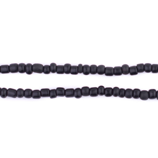 Black Java Glass Seed Beads (4mm, 48" Strand) - The Bead Chest