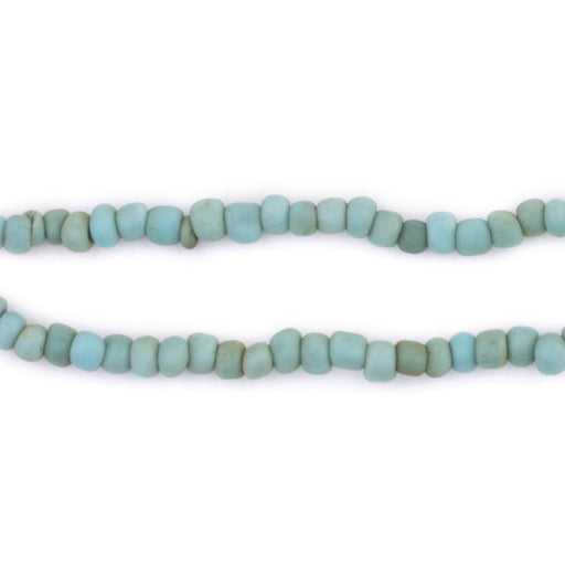 Vintage-Style Blue Java Glass Seed Beads (4mm, 48" Strand)