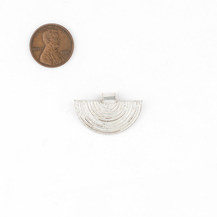 Ethiopian Half Moon Silver Pendant (17x28mm) - The Bead Chest