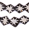 Star Design Batik Bone Beads (Hexagon)