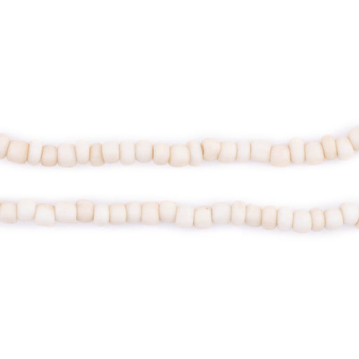 Vintage-Style White Java Glass Seed Beads (4mm, 48" Strand) - The Bead Chest