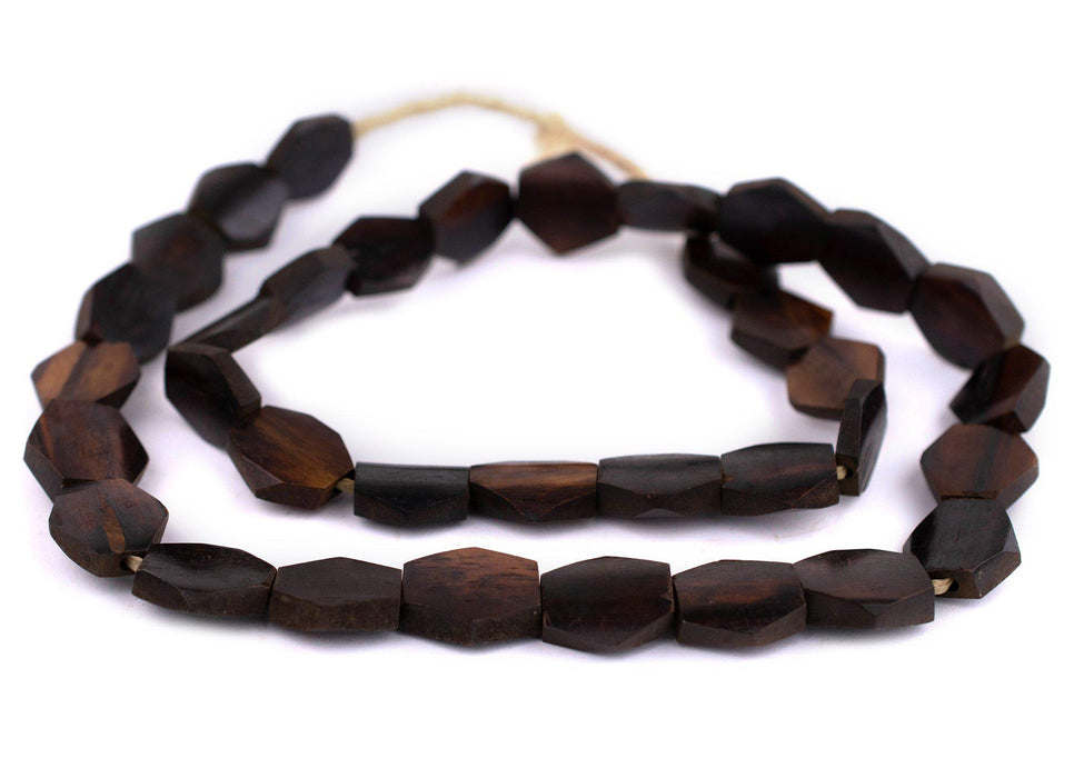 Dark Brown Kenya Bone Beads (Hexagon) - The Bead Chest
