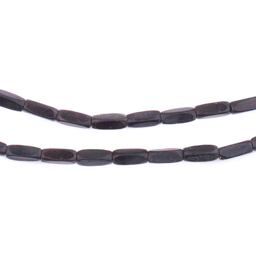 Midnight Black Faceted Rectangle Beads (8x3mm) - The Bead Chest