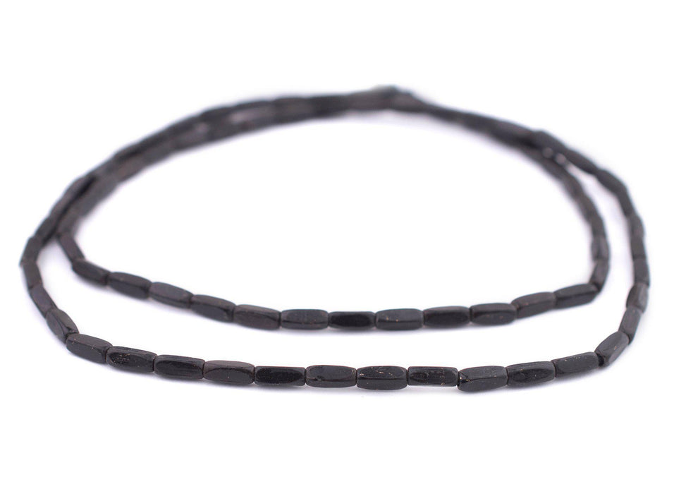 Midnight Black Faceted Rectangle Beads (8x3mm) - The Bead Chest
