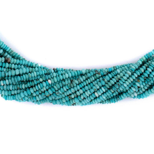 Tiny Hosseini Turquoise Saucer Heishi Beads (2mm) - The Bead Chest