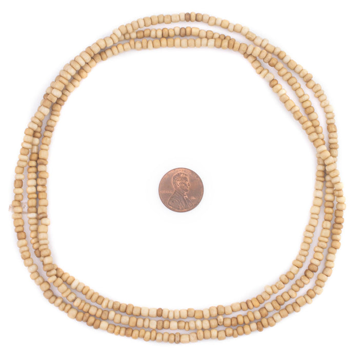 Beige Java Glass Seed Beads (4mm, 48" Strand) - The Bead Chest