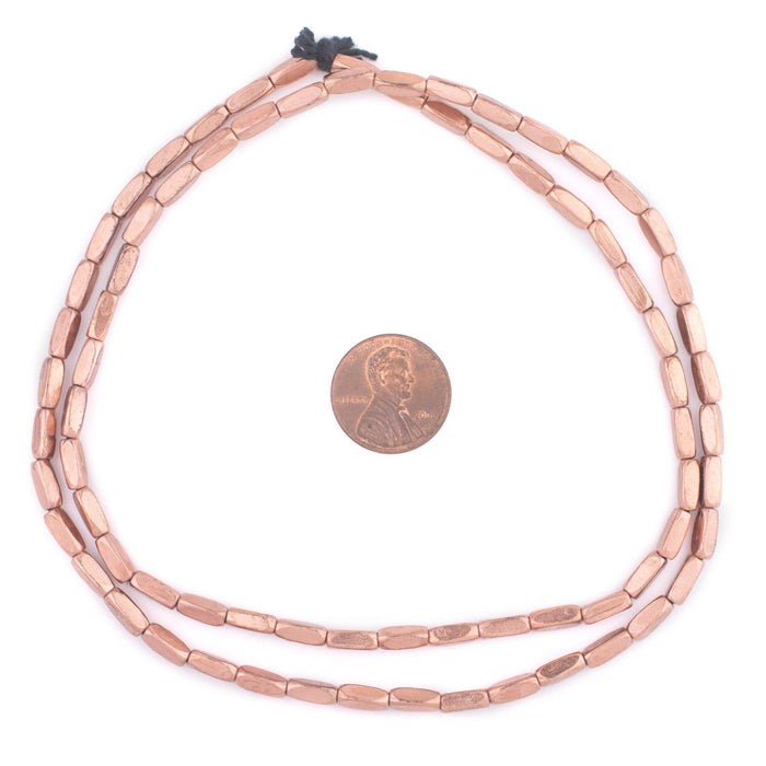 Copper Faceted Rectangle Beads (8x3mm) - The Bead Chest