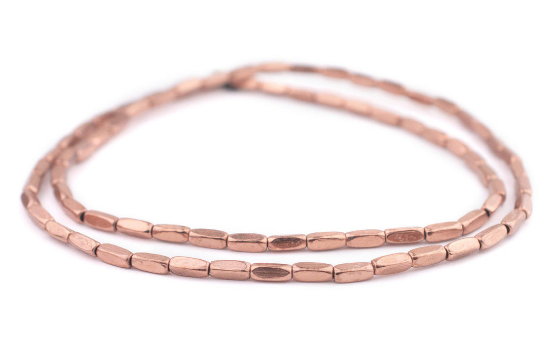 Copper Faceted Rectangle Beads (8x3mm) - The Bead Chest