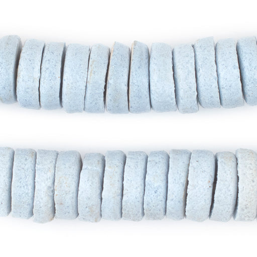 Light Aqua Ashanti Glass Disk Beads (18mm) - The Bead Chest