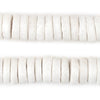 White Ashanti Glass Disk Beads (18mm)