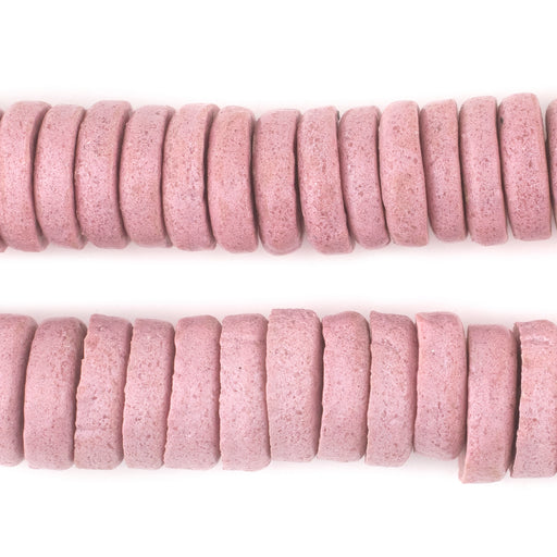 Pink Ashanti Glass Disk Beads (18mm) - The Bead Chest