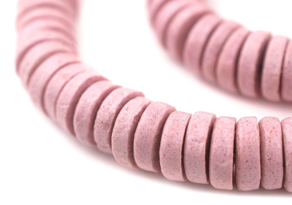 Pink Ashanti Glass Disk Beads (18mm) - The Bead Chest