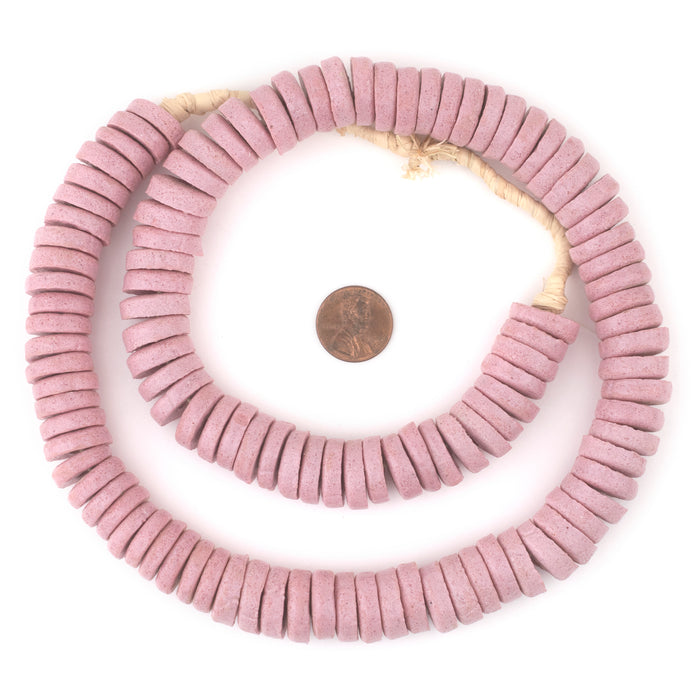 Pink Ashanti Glass Disk Beads (18mm) - The Bead Chest