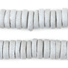 Light Grey Ashanti Glass Disk Beads (18mm)