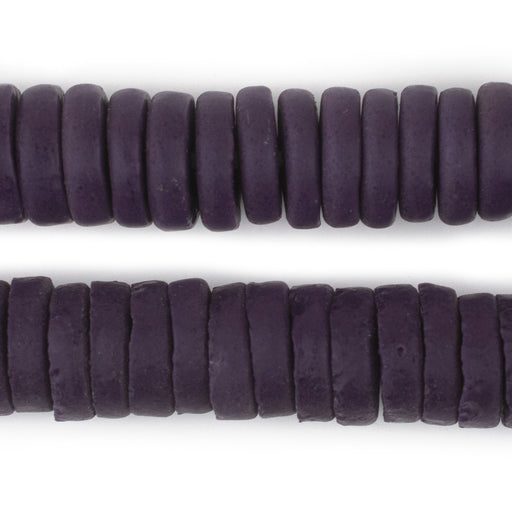 Purple Ashanti Glass Disk Beads (18mm) - The Bead Chest