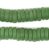Lime Green Ashanti Glass Disk Beads (18mm)