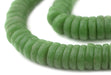 Lime Green Ashanti Glass Disk Beads (18mm) - The Bead Chest