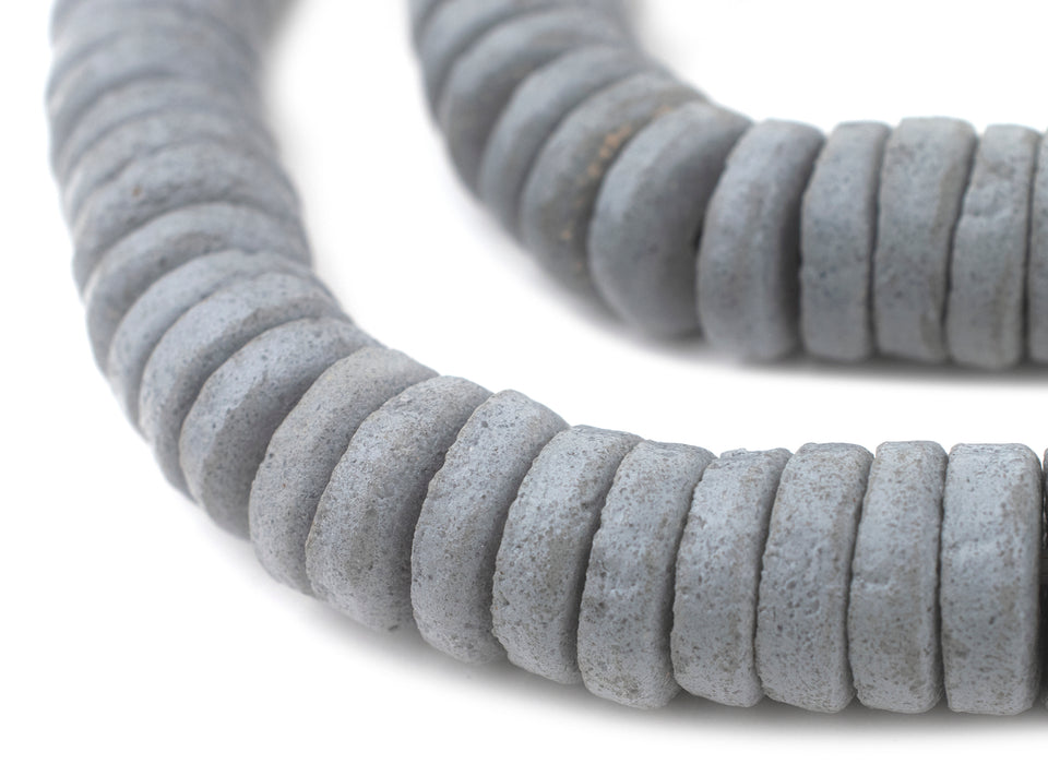 Grey Ashanti Glass Disk Beads (20mm) - The Bead Chest