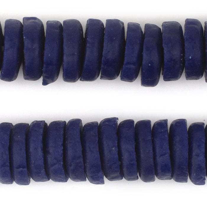 Cobalt Blue Ashanti Glass Disk Beads (20mm) - The Bead Chest