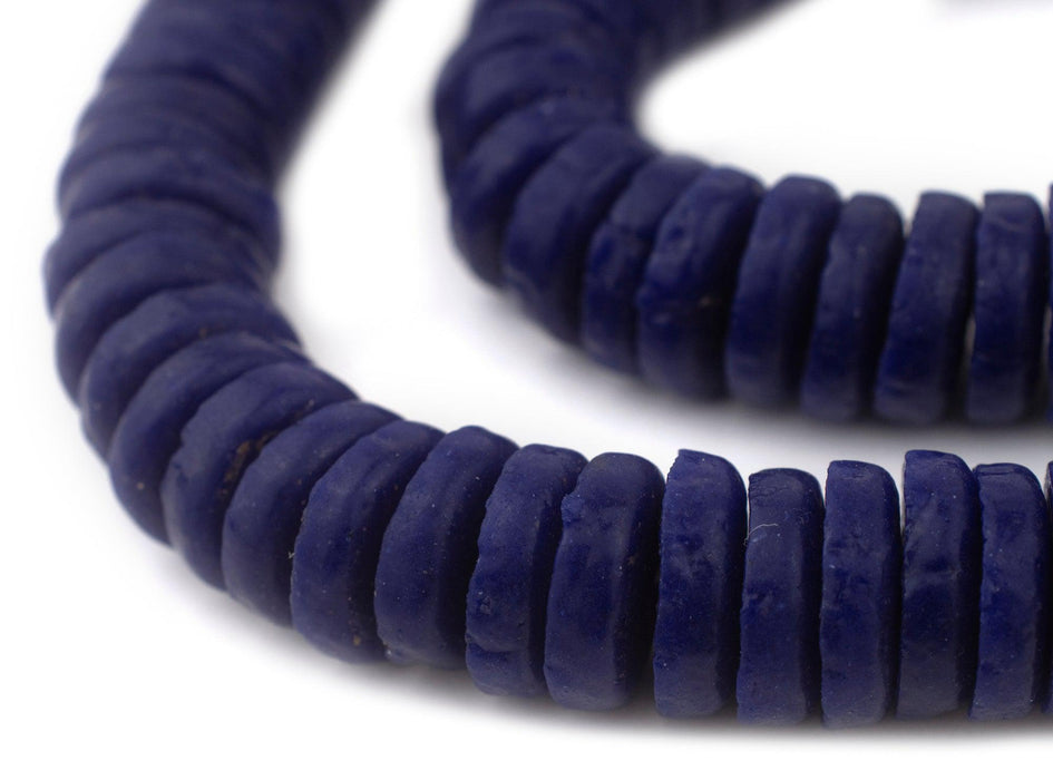 Cobalt Blue Ashanti Glass Disk Beads (20mm) - The Bead Chest