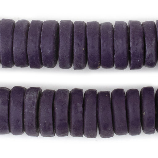 Purple Ashanti Glass Disk Beads (20mm)