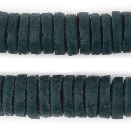 Forest Green Ashanti Glass Disk Beads (20mm)