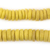 Yellow Ashanti Glass Disk Beads (14mm)