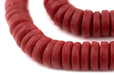 Red Ashanti Glass Disk Beads (20mm) - The Bead Chest