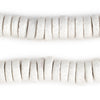 White Ashanti Glass Disk Beads (14mm)