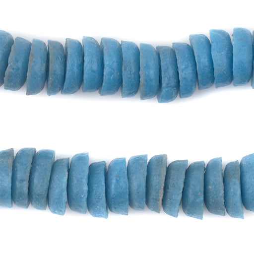Turquoise Ashanti Glass Disk Beads (14mm)