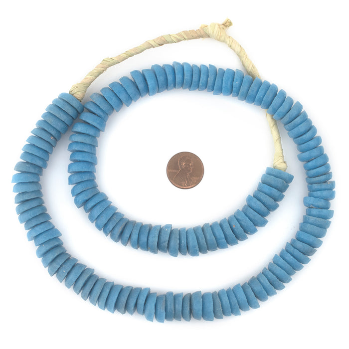 Turquoise Ashanti Glass Disk Beads (14mm) - The Bead Chest