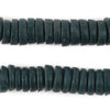 Forest Green Ashanti Glass Disk Beads (14mm)