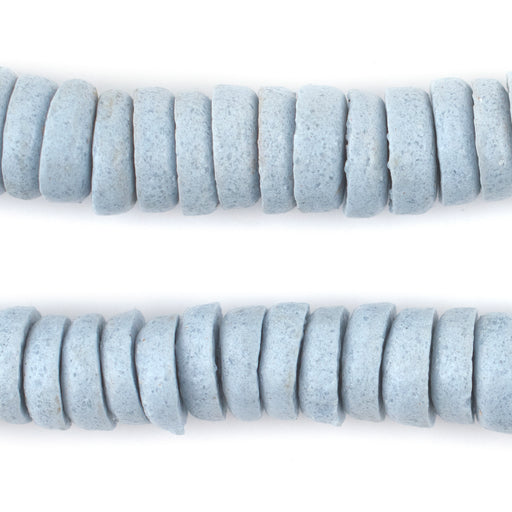 Light Aqua Ashanti Glass Disk Beads (14mm)