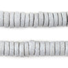 Light Grey Ashanti Glass Disk Beads (14mm)