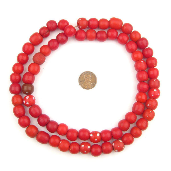 Vintage Red Padre Prosser Skunk Beads (12mm) - The Bead Chest