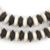 Black and White Medley Ashanti Glass Saucer Beads