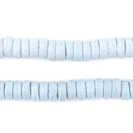 Light Aqua Ashanti Glass Disk Beads (10mm) - The Bead Chest
