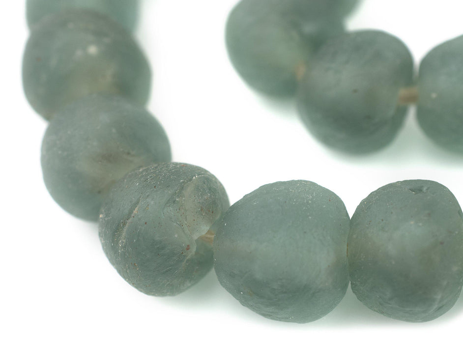 Jumbo Dark Aqua Recycled Glass Beads (22mm) - The Bead Chest