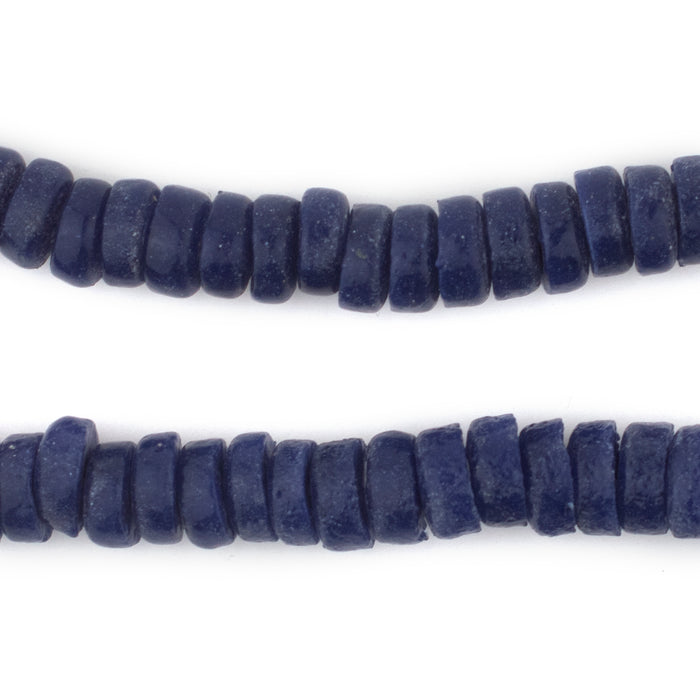 Cobalt Blue Ashanti Glass Disk Beads (10mm) - The Bead Chest