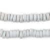 Light Grey Ashanti Glass Disk Beads (10mm)