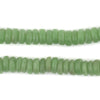 Lime Green Ashanti Glass Disk Beads (10mm)