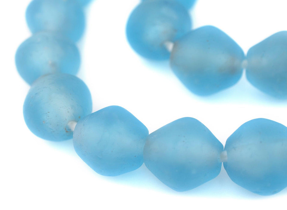 Jumbo Baby Blue Bicone Recycled Glass Beads (23mm) - The Bead Chest
