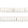 White Ashanti Glass Disk Beads (10mm)