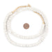 White Ashanti Glass Disk Beads (10mm) - The Bead Chest